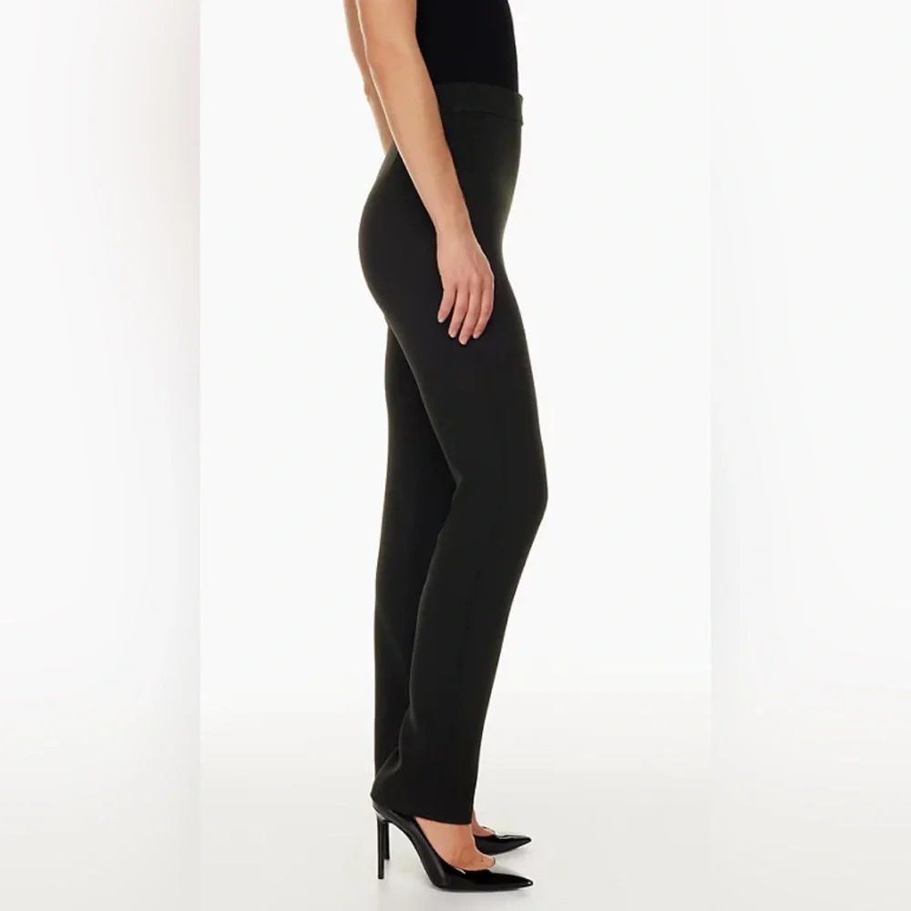 Babaton Aritzia NWT Serra Black Noir High Rise Slim Leg Dress Pants *Sz 8* 🌺🌺 - Picture 3 of 9